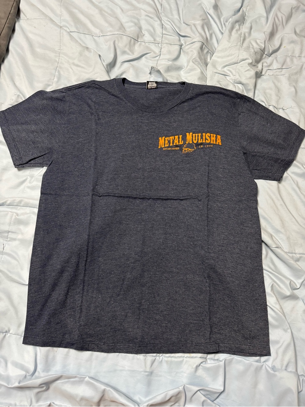 Metal Mulisha Charcoal Graphic Tee with Gold Logo